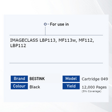 Load image into Gallery viewer, Bestink 047 049 Black Toner &amp; Drum Cartridge for use in LBP113 MF113 CRG047 CRG049