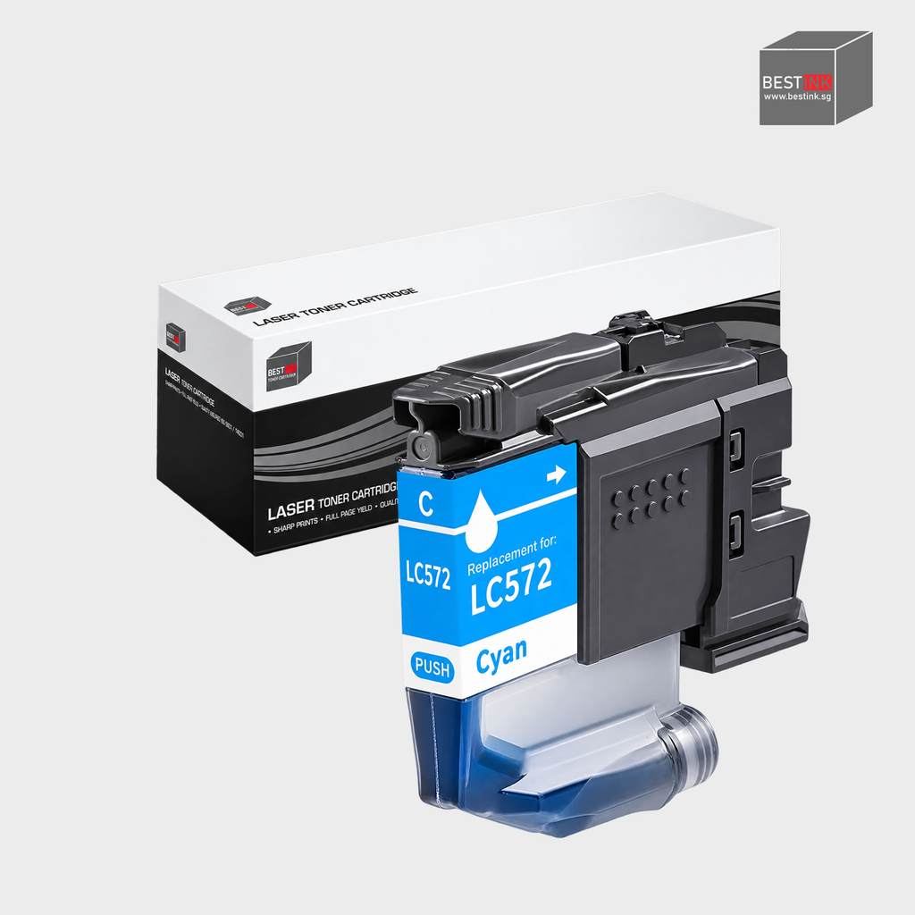 Bestink LC572 LC-572 Ink Cartridge Black Pigment Cyan Magenta Yellow for Brother Inkjet Printers 1 Yr Brother Warranty