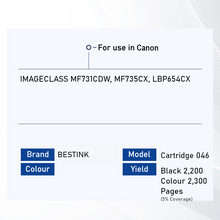 Load image into Gallery viewer, Bestink 046 Black Cyan Magenta Yellow Toner Cartridge for use in ImageClass MF731CDW MF735CX LBP654CX MF 731CDW MF 735CX LBP 654CX
