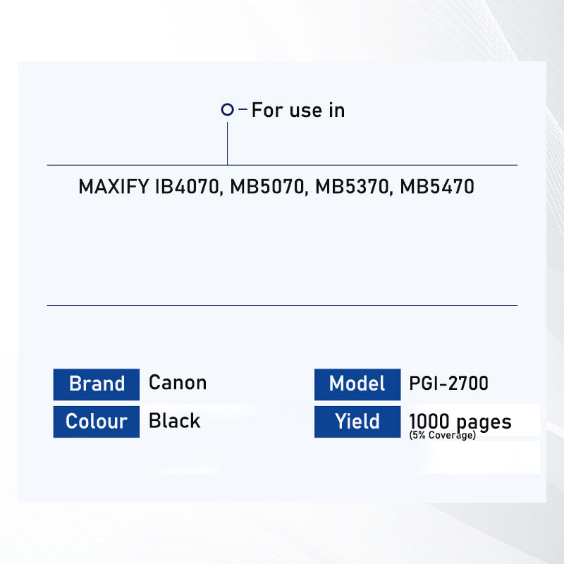 Bestink Black Cyan Magenta Yellow PGI-2700 2700 High Quality Color Ink