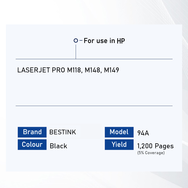 Bestink 94A CF294A Black Toner Cartridge for use in LaserJet Pro M118 MFP M148 MFP M149