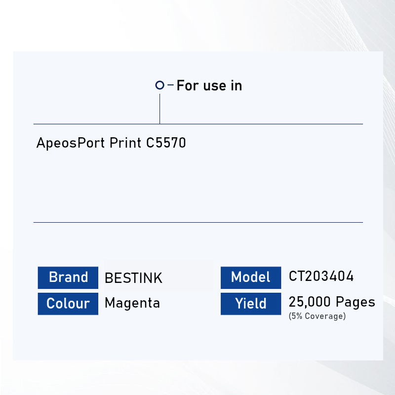 Bestink CT203402 CT203403 CT203404 CT203405 Toner for use in ApeosPort Print C5570